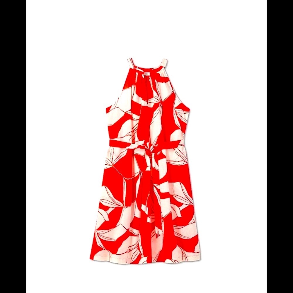 A New Day cotton dress SMALL NWT red Leaf